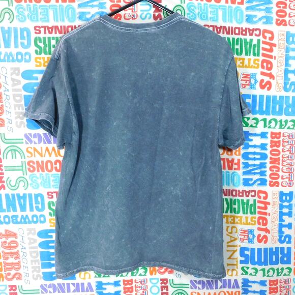 Nirvana Painted Smiley Logo Graphic T Shirt Size L Gray Mineral Wash - Picture 2 of 4